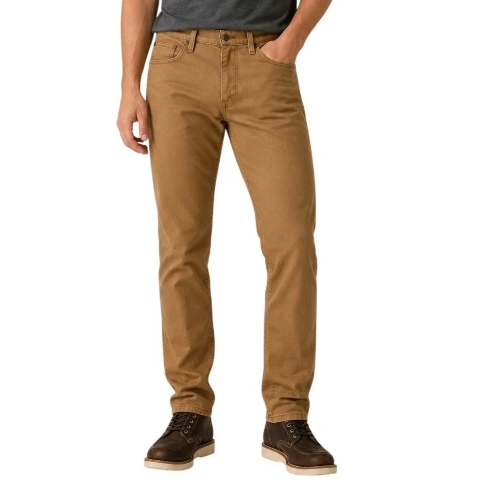 Levis 513 Slim Straight Brown Khaki Cotton Pants Mens 32x30‎